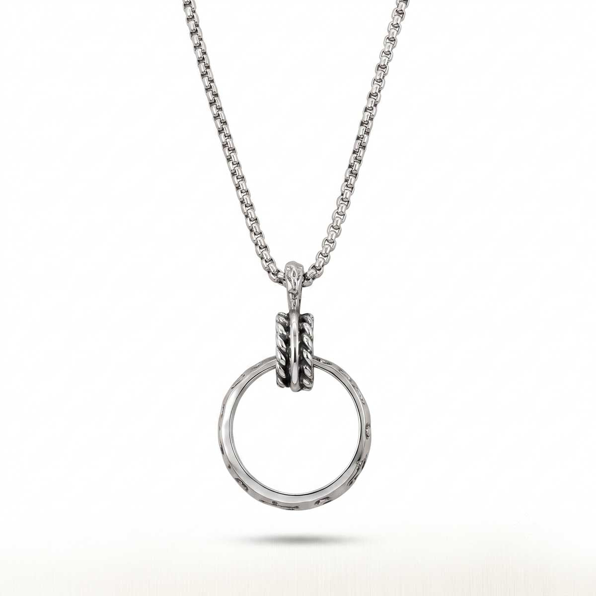 Edelstahl-Herrenkette in Silber mit einem Wikinger Ring Anhänger, Hauptfoto