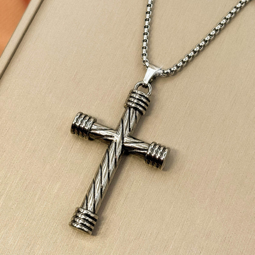 Kordel Kreuz Halskette